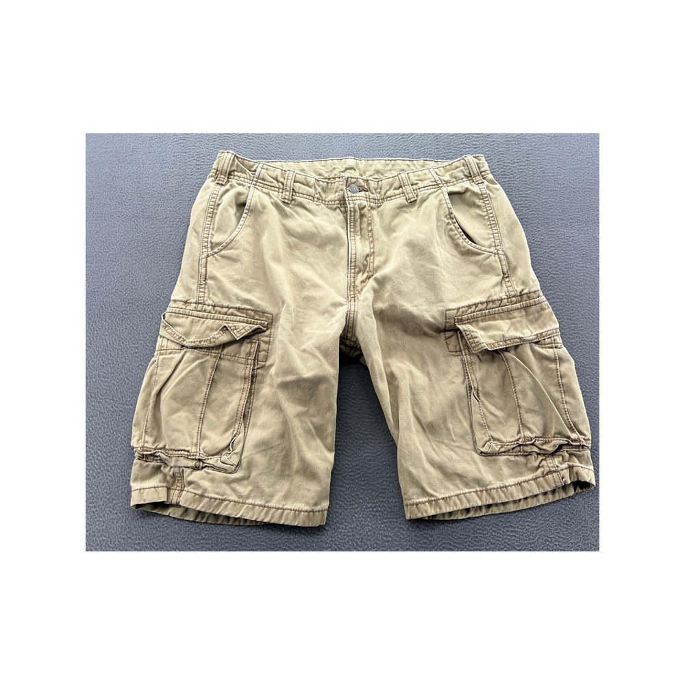 Levi Strauss & Co Shorts Mens 34 Cargo Tan Khaki Cotton Twill Multi Pocket